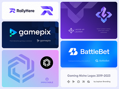Gaming Logo Collection blockchain branding collection crypto defi fintech gamer gaming icon identity immutable lepisov logo minimal pixel saas streamer tech twitch web3