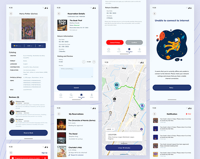 Digital Library App design ui uiux ux