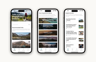 Hikeable | Explore app app design branding design hike hiking hiking trail app mobile app new zealand onboarding onboarding app onboarding process trail trail app trail design ui ui design ux