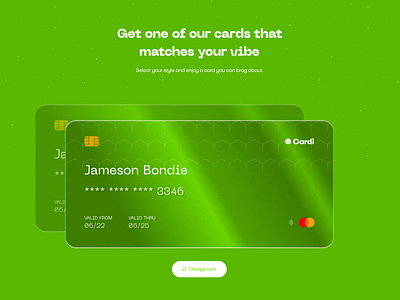 Cards exploration design landing page ui