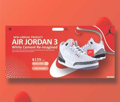 Jordan shoes banner banner banner design branding design graphic design header illustration jordan shoes banner landing page product banner social media banner web banner web banner design web banner tempalte website banner