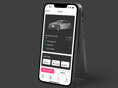Electric car app UI app design ui ux