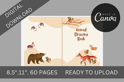 INTERIOR+COVER FOR ANIMAL DRAWING BOOK, CUSTOMIZABLE KDP PAPER 2023 kdp interiors amazon branding branding design cover book design graphic design icon illustration kdp canva note kindle book cover kindle cover design kindle direct pub kindle direct publishing minimal product design typography ui ux vector