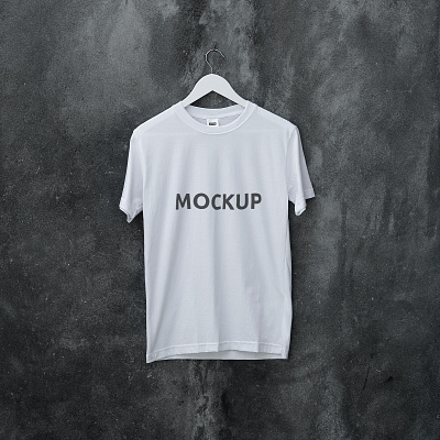 White t-shirt mockup art design fabric logo mockup photoshop raster t shirt tshirt wall white