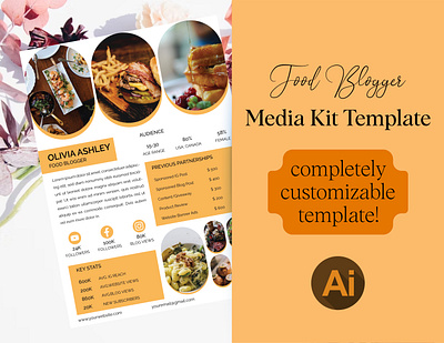 FOOD BLOGGER PRESS KIT DESIGN. flyer food food blogger glog media kit media kit design one sheet one sheet design press kit press kit design social media kit social media kit design