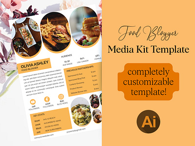 FOOD BLOGGER PRESS KIT DESIGN. flyer food food blogger glog media kit media kit design one sheet one sheet design press kit press kit design social media kit social media kit design