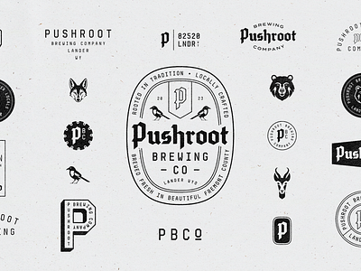 PBCo. Brand Toolkit badge blackletter brand identity branding brewery brewery design gothic icon identity design lockups logo logo design typography wildlife wyoming