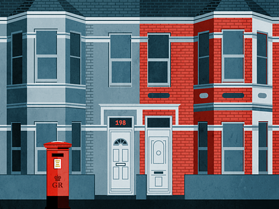 Old Blighty brick design door england great britain illustration mail mailbox plymouth post street united kingdom vector