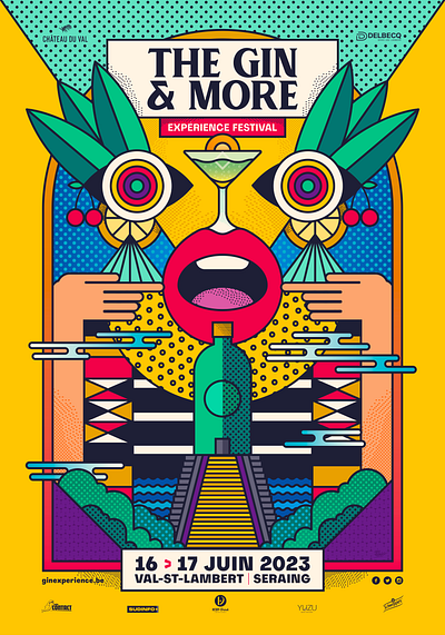 The Gin & More Experience Festival 2023 belgium design digitalartist graphicdesign illustration logo minimal mrmagnetik poster poster design posterartist posters print