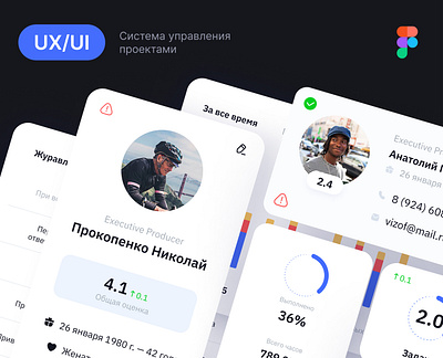 Система управления проектами design figma flat ui ux