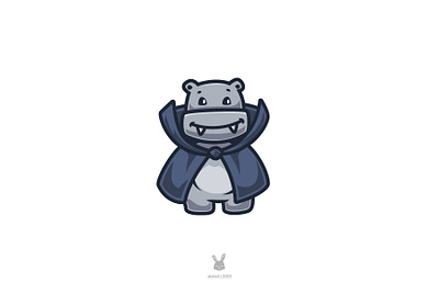 Hippo Vampire costume design halloween hippo icon logo animal vampire