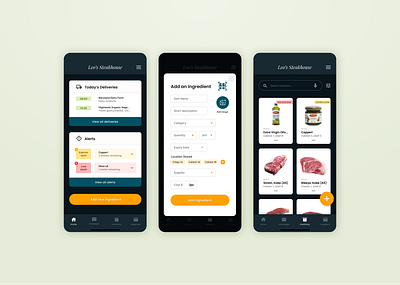 Ingredients Inventory App Design mobile design ui