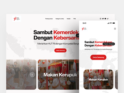 Indonesia's independence day - Responsive Landing Page clean design home page landing page minimalist mobile app responsive responsive layout responsive website ui ux web web design website website design