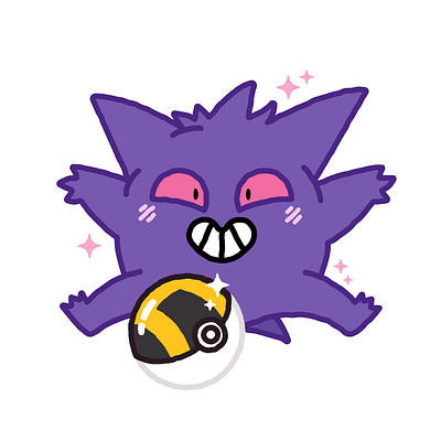 Gengar character design fan art gengar ghost ghost type illustration pokemon simple