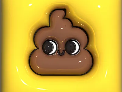 Poopy 3d character cute emoji illustration poo poop turd