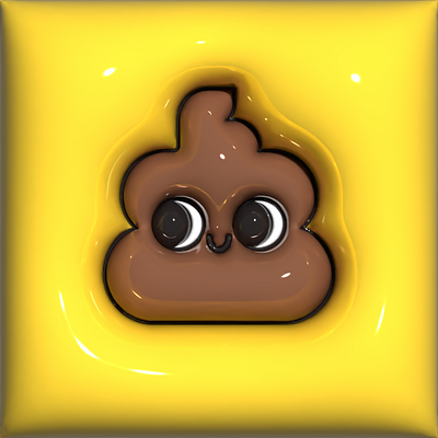 Poopy 3d character cute emoji illustration poo poop turd