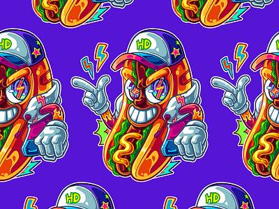 Colorfull HotDog art branding cartoon characterdesign chibi design fanart food graphic design illustration