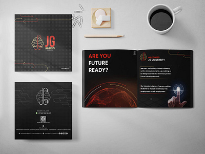 JG University PG Courses Brochure booklet design branding brochure design design graphic design magazine design print design university brochure