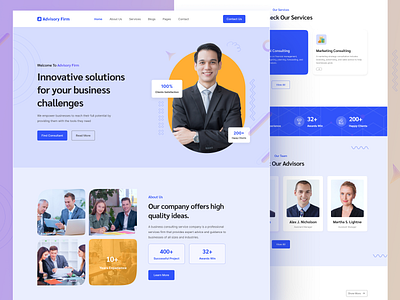 Advisory Firm - Business Consulting Service Landing Page accounting branding business coach business coaching business consulting business growth business management consultant consulting consulting service digital agency figma landing page leadership management management consulting marketing rkbabor success ui