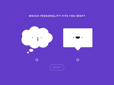 Daily UI 064 - Select user type after effects animation dailyui emotive extrovert funny illustrator interface introvert motion graphics personality photoshop profile selection speech bubbles talking type ui