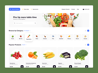 Grocery Website branding design graphic design illustration logo typography ui ux vector xd