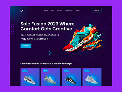 Nike Shoe Landing Page Design adidas clothing brand converse ecommerce fashion footwear homepage kicks landing page mockup nike shoes online shop product shoes store sneakers typography ui ux web design website