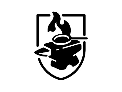 Forge Restaurant Logo blacksmith branding design forge graphic design illustration logo logo design logodesign logos logotype pan restaurant smith