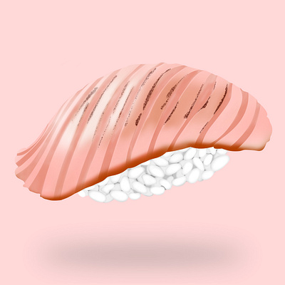 3d Nigiri Smoked Salmon Sushi Illustration 3d design design element food graphic design illustration ui
