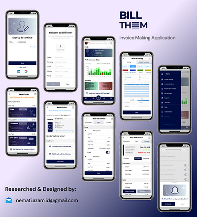 "BillThem" Mobile Application invoice invoice making mobile application mobile application design mobile first ui ui design user experience design user interface design web application