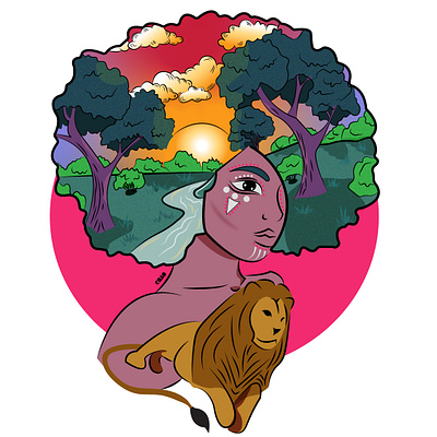Lioness design graphic design illustration vector