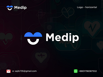 Medip A Modern medical logo design project creative logo design heart logo logo and icon logo design logo designer logo idea love m logo medical medip modern logo modern logo and icon tech tech logo