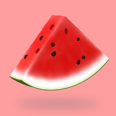 3d slice of watermelon fruit Illustration 3d design design element food graphic design illustration ui