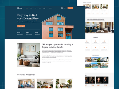 Home - Property Landing Page Website apartement architecture building home home page house landing page properties property real estate real estate agency real estate website realestate residence ui ux web web design website website design