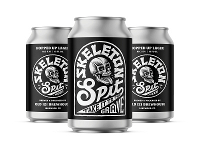 Skeleton Spit Beer | Can Design beer beer design beer label bradford bradford design branding craft beer packaging packaging design skate skeleton skeleton spit skull slash slash design type design