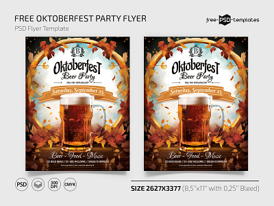 Free Oktoberfest Party PSD Flyer Template beer event events flyer flyers free freebie oktoberfest party photoshop print printed psd template templates