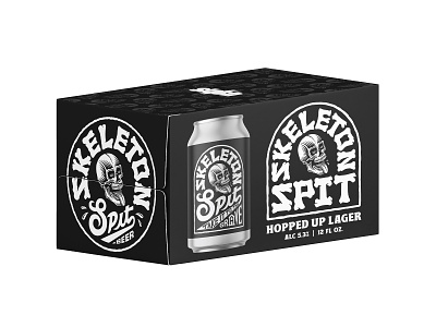 Skeleton Spit Beer | Box beer beer art beer box beer design box bradford bradforddesign craft beer package packaging packaging design skull slash