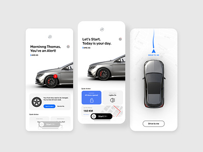 Car Mobile App app benz blur car app car control clean components luxury mobile app service ui webdesign