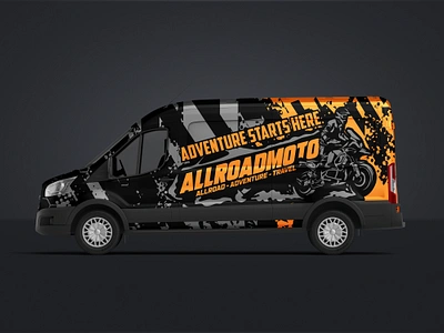 All Road Moto Van Vinyl Wrap Design | Vehicle Wrap Design adobe illustrator bmw branding car wrap custom wrap decal design ford graphic design livery racing car van wrap vector vehicle branding vehicle wrap vinyl vinyl wrap wrap wrap design wrapping