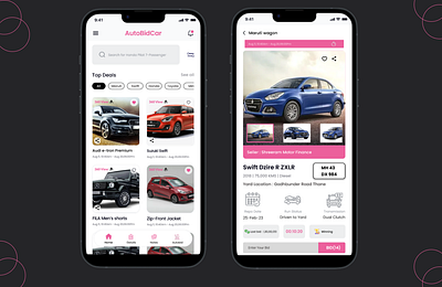 AutoBidCar App app autobidcar bid brand branding car logo ui ux