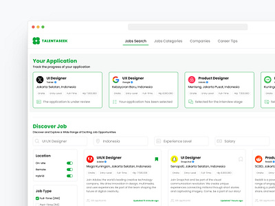 TALENTASEEK - Portal Job dailyui design figma portaljob ui uidesign uiexploration