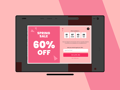 #16 Pop-Up / Overlay 16 challenge christmas sale daily ui daily ui 016 daily ui 16 dailyui 16 design challenge overlay pink popup sale spring spring sale ui