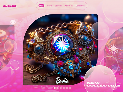 Barbie style jewelry shop concept branding design graphic design style typography ui ux web website