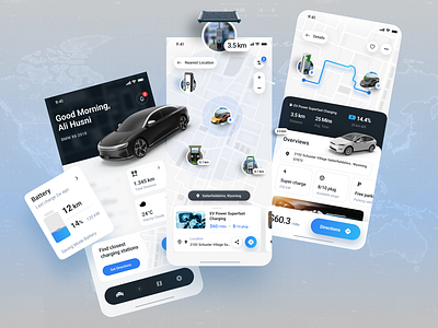 EV Charging & Rental App for Electric Cars 3d animation branding cars ev graphic design logo motion graphics ui