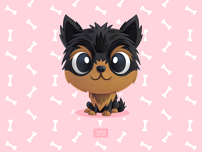 Little puppy baby cartoon character chien children cute friend illustration kids mexico perro pet procreate puppy schnauzer small