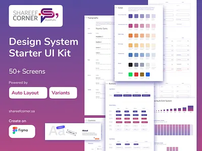 Design System & UI-kit For Shareef Corner Style Guide app auto layout desigen system e commerce inspirational design system landing page product design style guide tec technology typography ui ui ux ux ux case study website