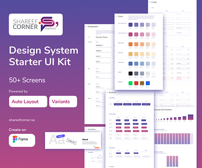 Design System & UI-kit For Shareef Corner Style Guide app auto layout desigen system e commerce inspirational design system landing page product design style guide tec technology typography ui ui ux ux ux case study website