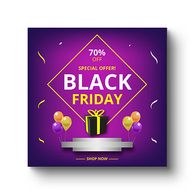 Black Friday sale special offer social media post design 3d promotion