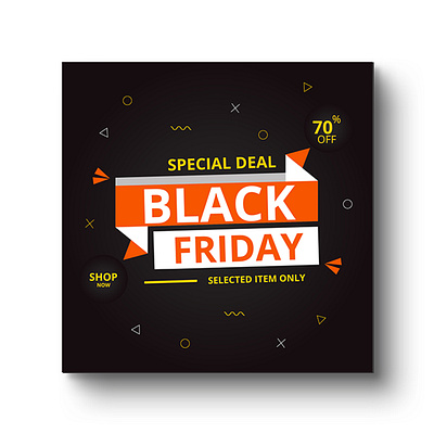 Black Friday social media sale banner template 3d promotion
