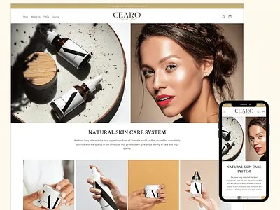 CEARO Skin Care Products Gently Green-Yellow Pure Shopify Theme shopify