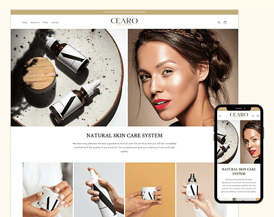 CEARO Skin Care Products Gently Green-Yellow Pure Shopify Theme shopify